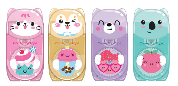 Корректир. лента 5мм х 5м KEYROAD Cute Cartoon, корпус ассорти, 1 шт в блистере