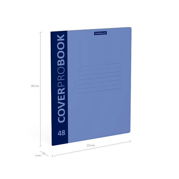 Тетрадь с пластиковой обложкой на скобе ErichKrause® Neon, голубой, А5+, 48 л. клетка 