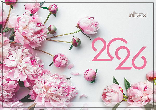 Календарь 2026г 3х-блоч. 295*660 мм INDEX Цветы 2, на 3-х пружинах, складной с курсором,пикколо