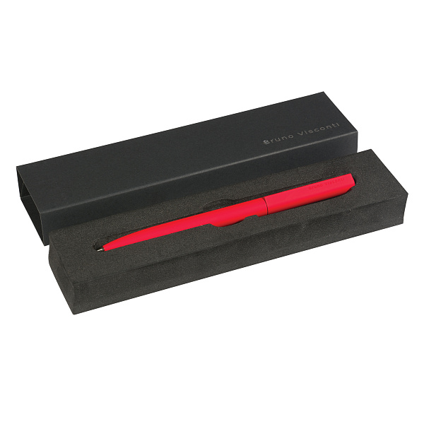 Ручка "TORINO" в подарочном футляре, 1,0 ММ, СИНЯЯ (корпус красный, футляр черный)