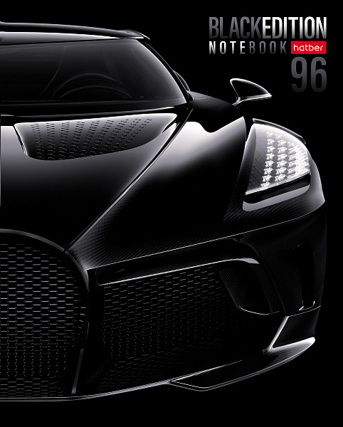 Тетрадь 96 листов в клетку "Black Edition" 65г/кв.м на скобе глянц. ламин.