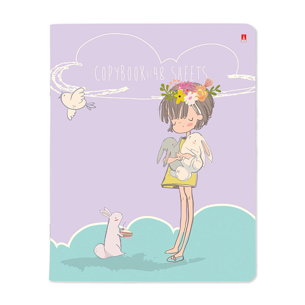 Тетрадь 48 л. кл. "GIRL AND RABBIT" 5 ВИДОВ