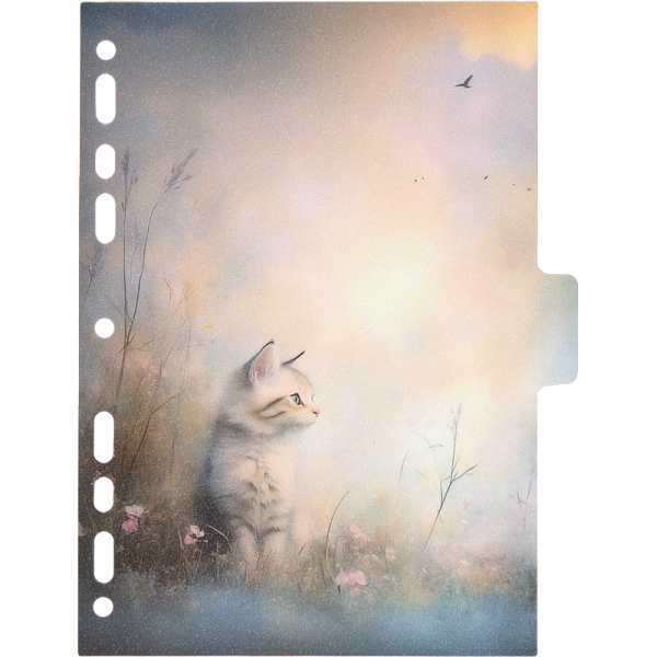 Разделитель листов "deVENTE. Cat Story" A5 (160x210 мм) полипропилен 140 мкм, искрящаяся фактура, с рисунком, 5 шт, индивидуальная упаковка