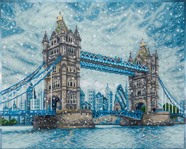 Алмазная мозаика 50*40 "ФРЕЯ" на подрамнике "Тауэрский мост"