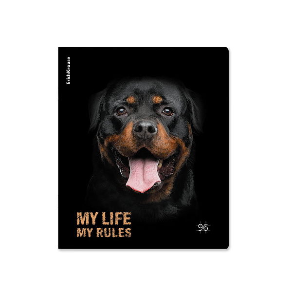 Тетрадь 96 листов в клетку "Собаки", матовая ламинация ErichKrause _MIX-PACK