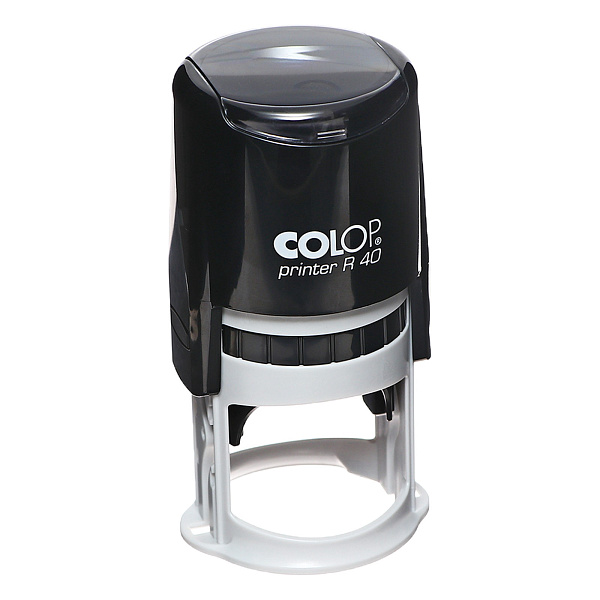 Оснастка для круглой печати PRINTER R40 black с крышкой автомат. пластик. d41,5 мм, корпус черный