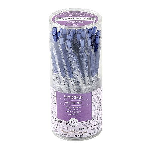 Ручка гелевая 0,38 мм "UniClick. Non-Fiction" СИНЯЯ 