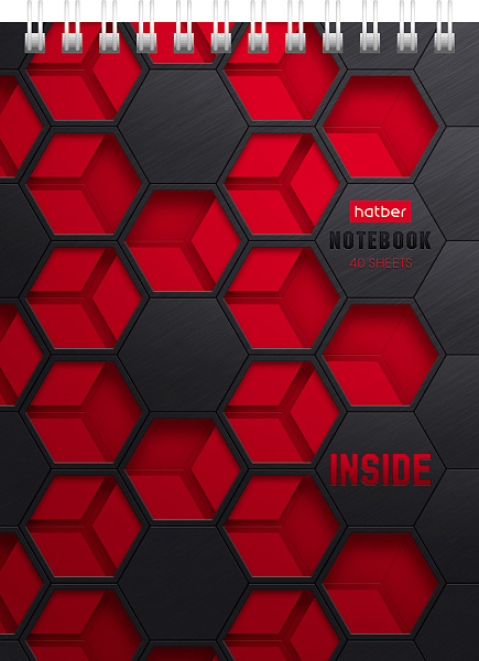 Блокнот А6 40 л. кл. на гребне "INSIDE"