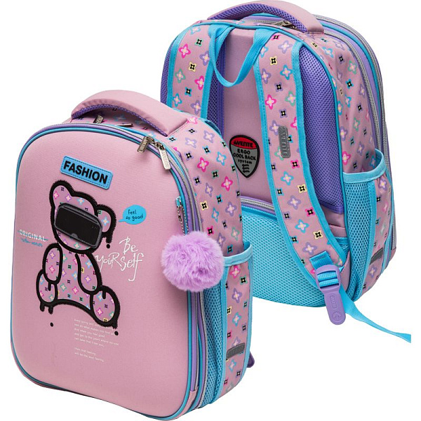 Рюкзак школьный "deVENTE. Choice Lite. Fashion Bear" жесткий 38x29x17 см, вес 880 г, 1 отделен эргономичная формоустойчивая вентилируемая спинка