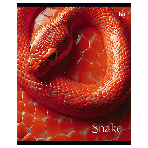 Тетрадь А5 48 листов в клетку, BG "Snake", обложка мелованный картон, выборочный уф-лак, 60 г/м2