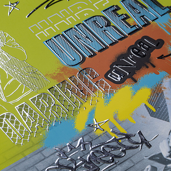 Тетрадь 48 л, А5, клетка "Нереально смелый" мат.ламин. 3D фольга 5 диз.в блоке скругл.углы