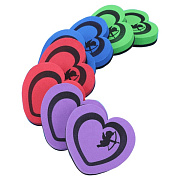 Стирательная губка "deVENTE. Heart" для офисных досок, d=9 см, EVA и фетр, цвета ассорти, в пластиковом блистере