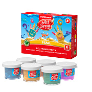Краски пальчиковые гелевые ArtBerry® Pearl с Алоэ Вера, 6 цвета по 35 мл 