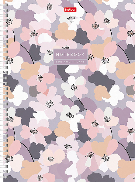 Тетрадь А4 120 листов в клетку твердый переплет на гребне "Музыка цветов" 60-65г/кв.м Многоцветный срез перфорация на отрыв ламинация СОФТ ТАЧ