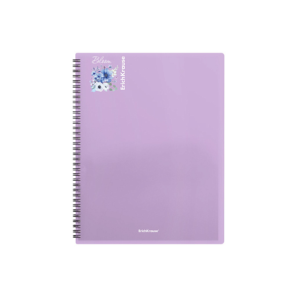 Папка файловая пластиковая на спирали ErichKrause Matt Pastel Bloom, с 20 прозрачными карманами, A4, ассорти (в пакете по 4 шт.)