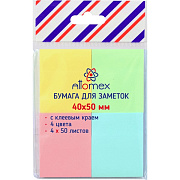 Бумага на л/п 40*50 50л. "Attomex" офсет 75 г/м², 4 пастельных цвета, в пластиковом пакете с европодвесом
