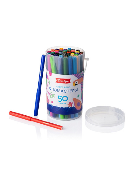 Фломастеры 50 цв. "Глобус" смываемые, пластик. бокс