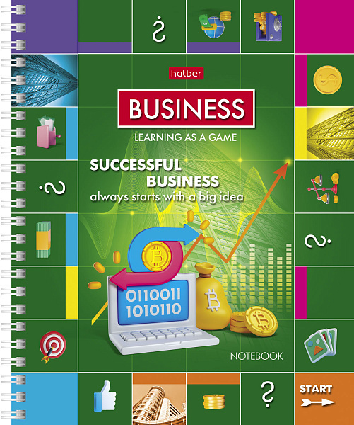 Тетрадь 80 л. кл. на гребне "Монополия", 65г/кв.м,4 диз.в блоке