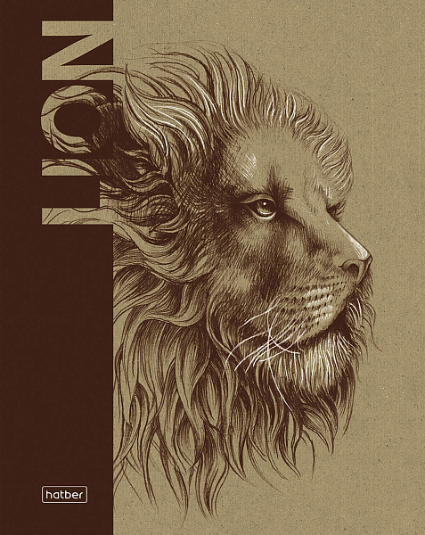 Тетрадь 80 листов в клетку КРАФТ "Дикие животные" на скобе 