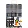 Набор ручек капиллярных "deVENTE. Drops" 24 цвета, 0,4 мм, с круглым черным корпусом, в пластиковом блистере