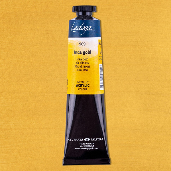 Акрил 46 мл Ладога туба металлик Золото инков 