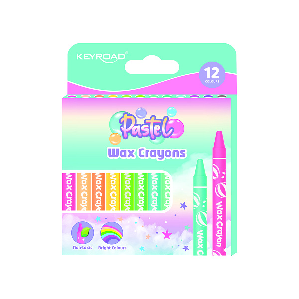 Мелки восковые KEYROAD Pastel 12 цв.
