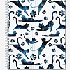 Тетрадь 96 л. кл. на гребне "Космические коты", общ.,170х203, 4+0, 4 диз.