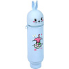 Пенал "deVENTE. Rabbit and Tea" 21(18)x6x6 см, фигурный, силиконовый, на молнии, пастельный голубой