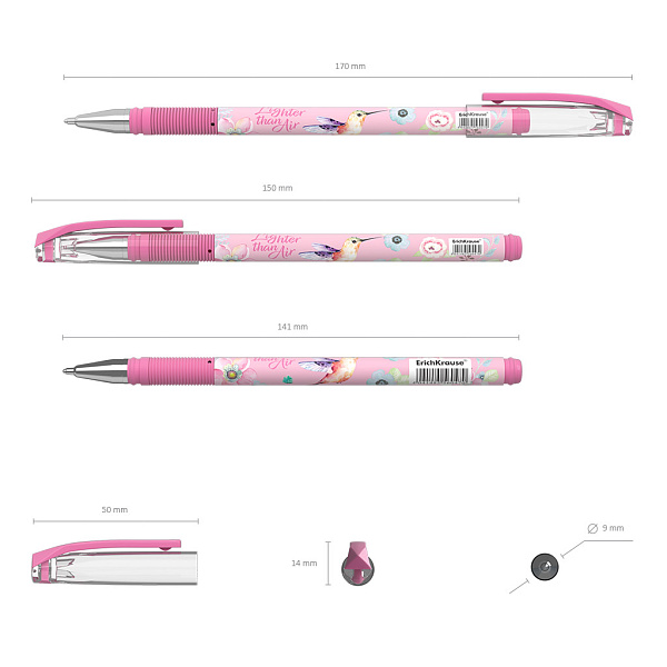 Ручка шариковая ErichKrause ColorTouch® Colibri, цвет чернил синий 