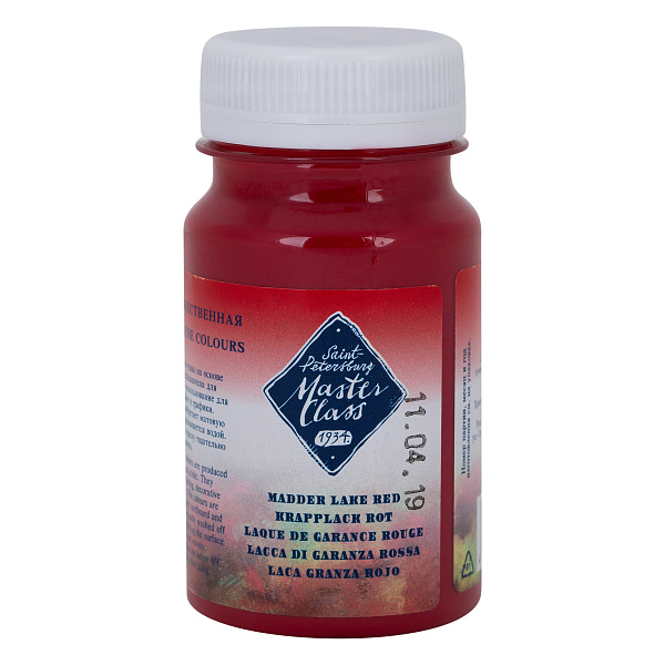 Гуашь Мастер Класс 100мл Краплак красный 