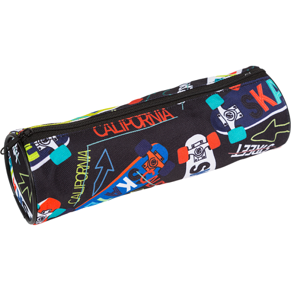 Пенал "Attomex. Urban" 21x6x6 см, круглый для 55 пр., на молнии, текстильный с рисунком, ассорти 3 дизайна