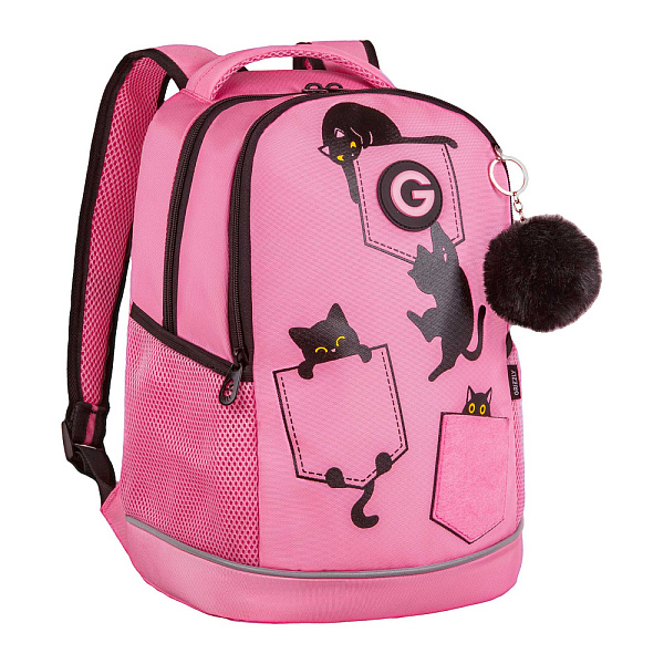 Рюкзак школьный с обвесом (/2 розовый)