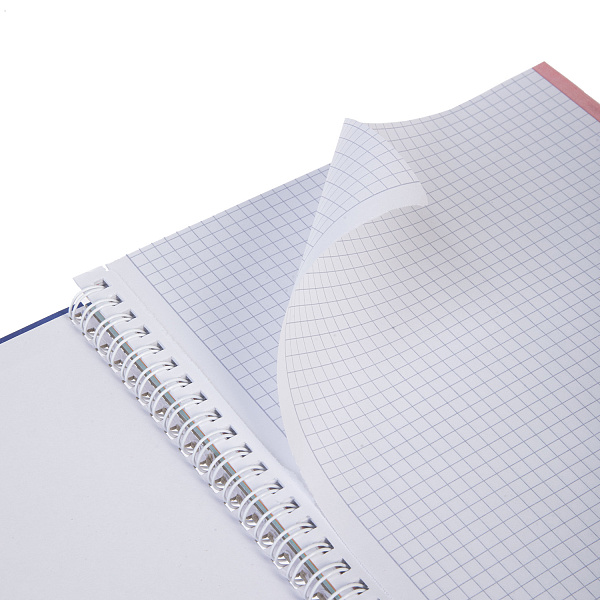 Тетрадь А4 120 л. кл. твердый переплет на гребне "Color Line" Многоцветный срез перфорация на отры