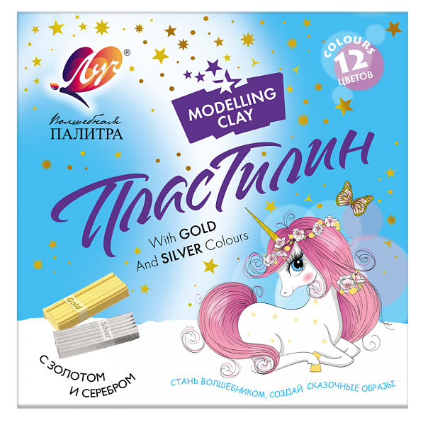 Пластилин 12 цв. Луч "Волшебная палитра" 