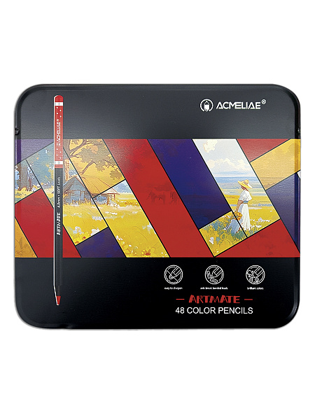 Карандаши 48 цв. ACMELIAE Blackwood Artmate в металлическом футляре