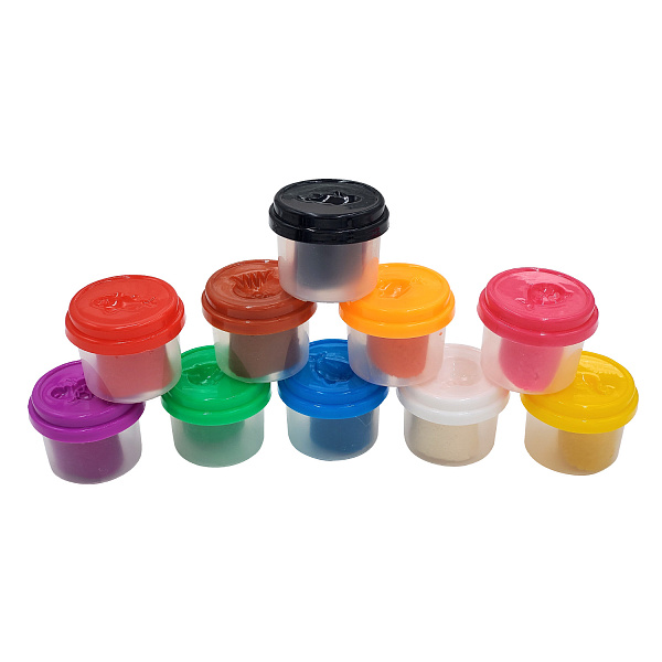 ПЛАСТИЛИН (ТЕСТО ДЛЯ ЛЕПКИ) НА НАТУРАЛЬНОЙ РАСТИТЕЛЬНОЙ ОСНОВЕ "HAPPYCOLOR", 10 ЦВ., 200 Г. 2 ВИДА