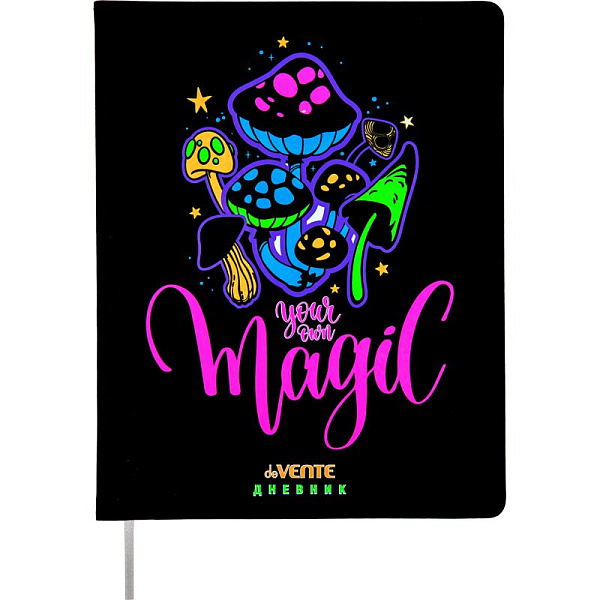 Дневник 1-11 кл. 48 л. "deVENTE. Magic Mushroom" гибкая обложка из искусственной кожи, шелкография, отстрочка, 1 ляссе