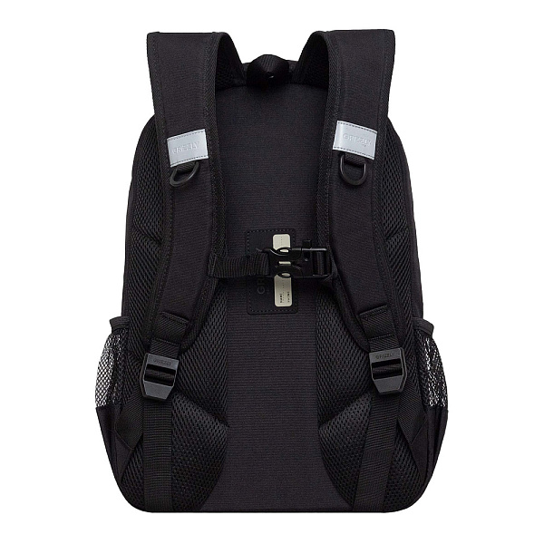 Рюкзак школьный с обвесом и картхолдером на держателе (/2 черный - серый)