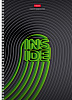 Тетрадь А4 96 л. кл. на гребне "INSIDE" 65г/кв.м  выб лак 4 диз.в блоке,многоуров.перфорация