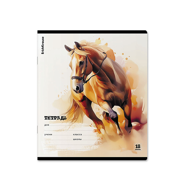 Тетрадь 18 листов в клетку ErichKrause Wild Mane, (в плёнке по 10 шт.)_MIX-PACK