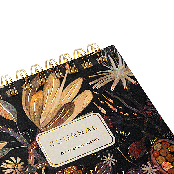 Блокнот 90*90 60 л. на гребне "POCKET JOURNAL" "НОЧНЫЕ ЦВЕТЫ" тв.переплет