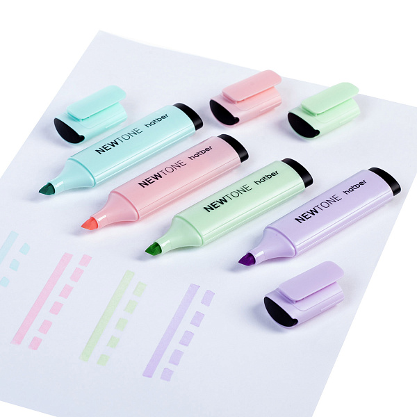 Маркер-текстовыделитель Hatber NEWtone PASTEL 1мм/5мм ассорти 12шт. в картонной коробке 
