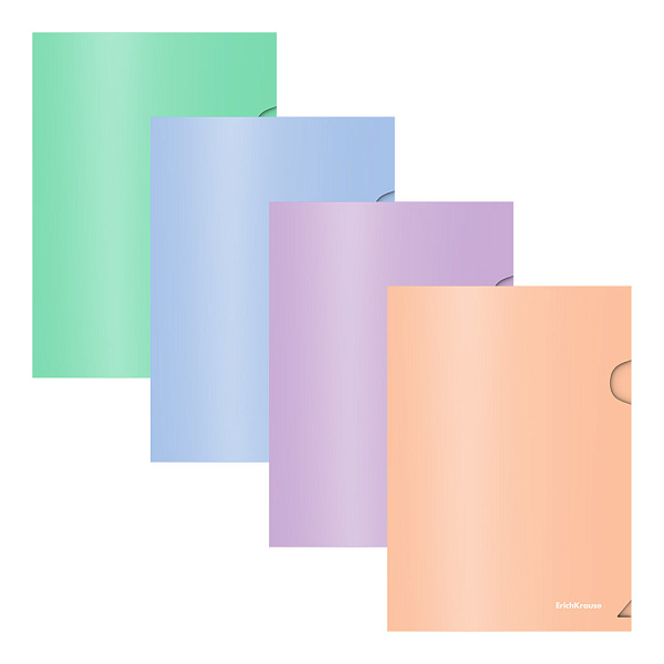 Папка-уголок А5+ ErichKrause Matt Pastel Bloom, пластиковая, непрозрачный, ассорти (в пакете по 12 шт.)