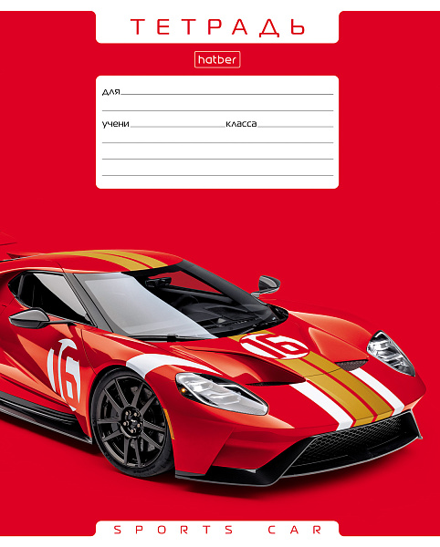Тетрадь 12 листов в узкую линию "Авторалли" 65г/кв.м на скобе 5 диз.в блоке скругл.углы