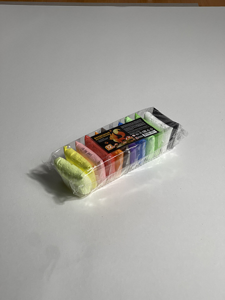 Пластилин воздушный 12 цветов, со стеком