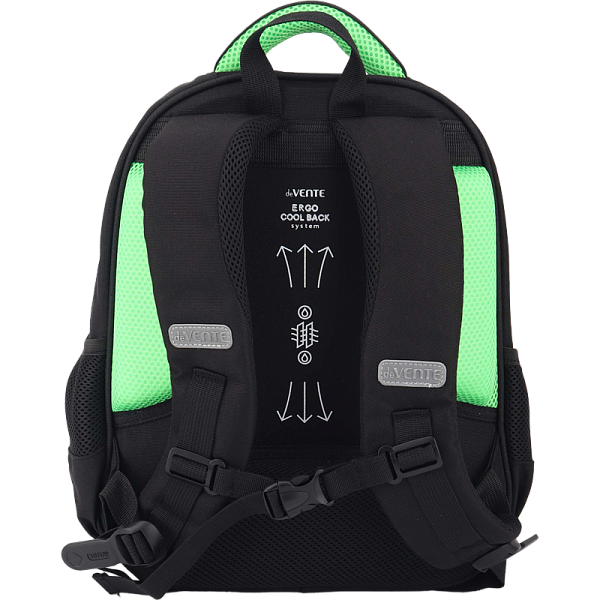 Рюкзак "deVENTE. Grade. Next Level Football" школьный жесткий 37x28x16 см (16 л) вес 700 г, плотный износостойкий полиэстер с водоотталкивающей пропиткой, 2 просторных отделения на молнии (одно отделение с разделителями для учебников, другое отделени