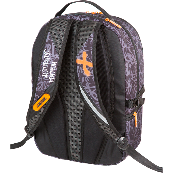 Рюкзак "deVENTE. Label. The X Graffiti" подростковый 39x30x17 см (19 л) вес 750 г, эргономичная вентилируемая спинка и широкие вентилируемые S-образные регулируемые лямки, 2 отделения на молнии, уплотненные отделения для ноутбука до 15дюймов и книг, 