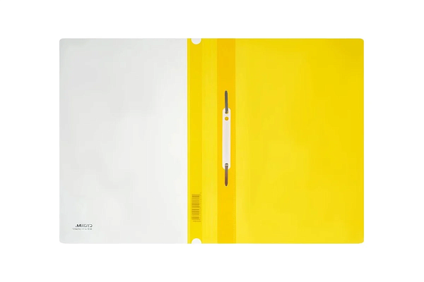 Скоросшиватель А4 с верх. прозр. листом, 140/180 мкм, желтый, Стамм