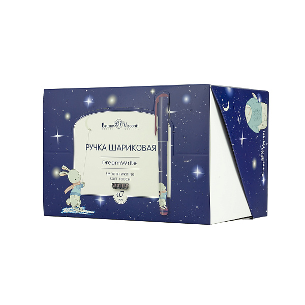 Ручка шариковая 0,7 мм "DreamWrite. Волшебная ночь" в тубусе СИНЯЯ, 3 вида