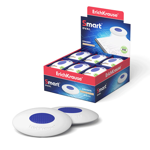 Ластик с пластиковым держателем ErichKrause SmartWay® Oval